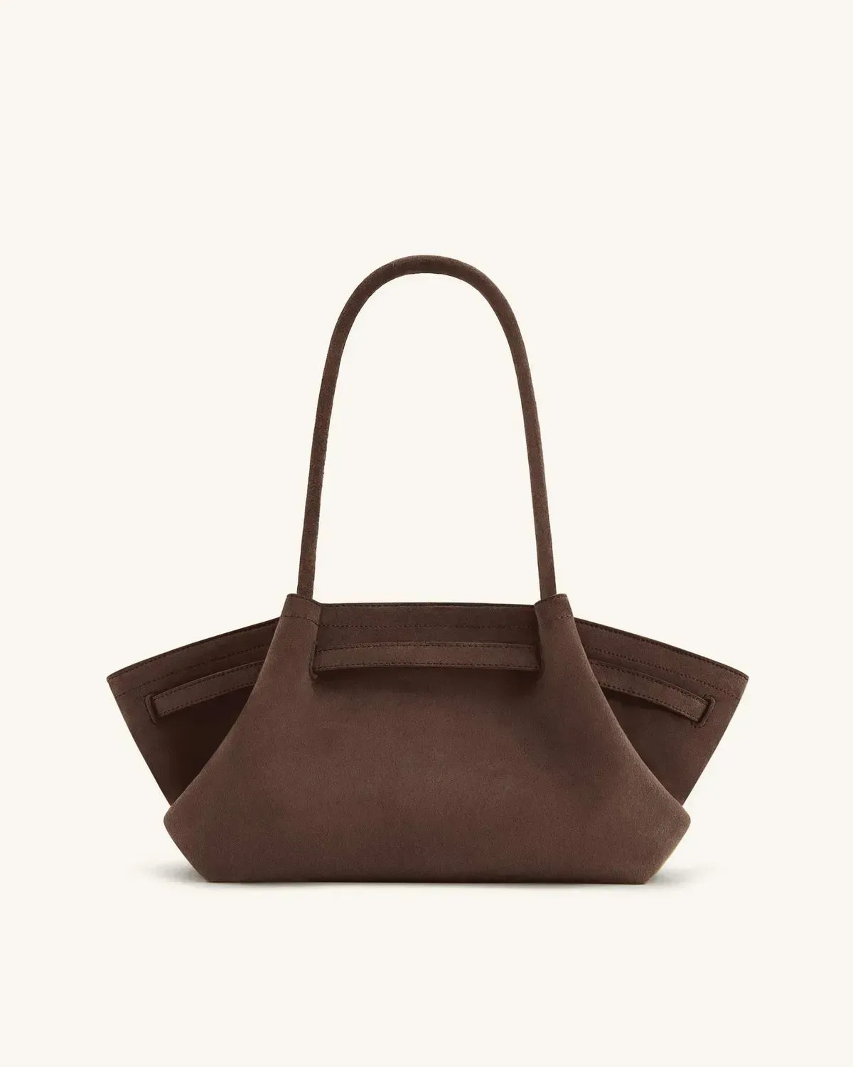 Жіноча сумка-тоут JW PEI Hana Wide Faux Suede Tote Bag, темно-коричнева — фото 5