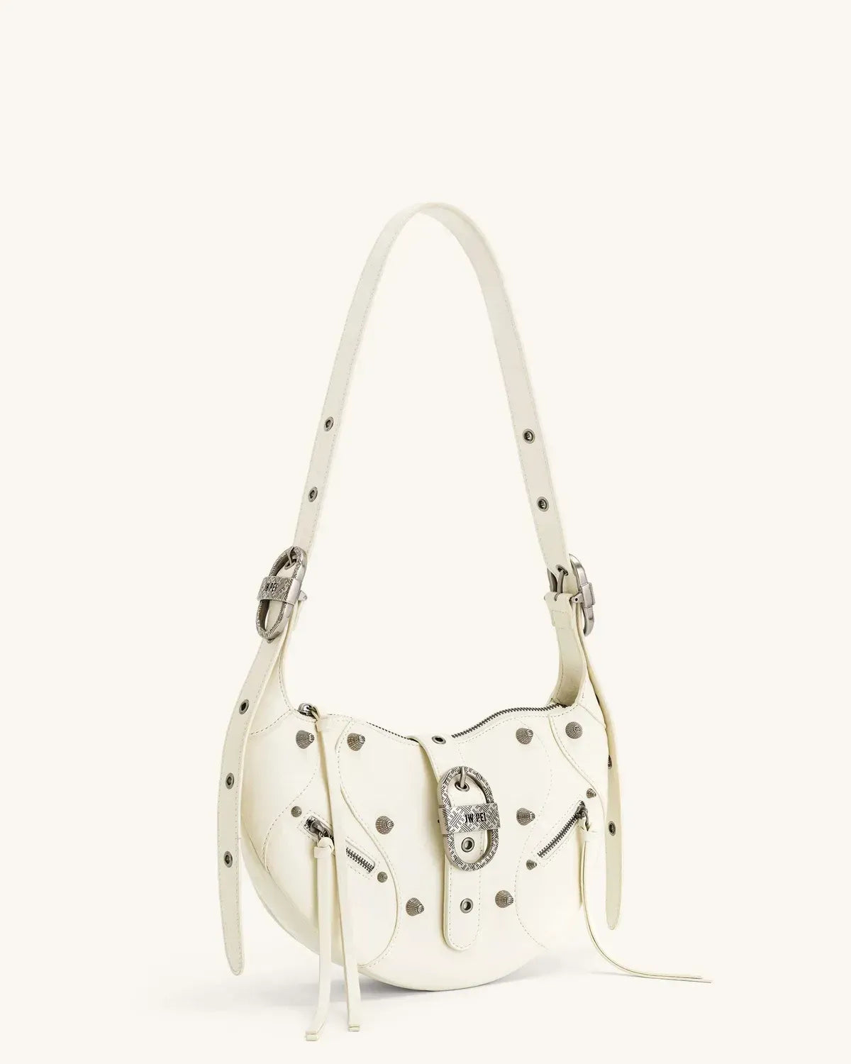 Жіноча сумка на плече JW PEI Tessa Crushed Shoulder Bag, біла — фото 2