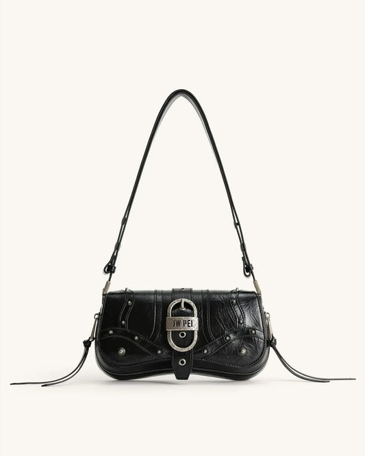 Жіноча сумка на плече JW PEI Joy Crushed Shoulder Bag, чорна