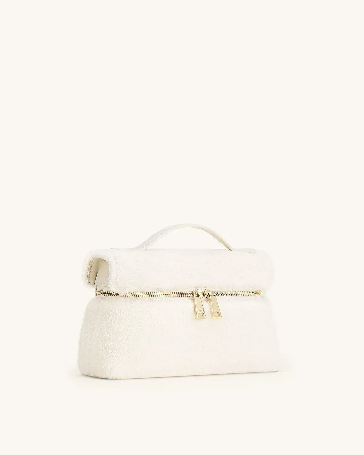 Жіноча сумка з верхньою ручкою JW PEI Thea Faux Fur Top Handle Bag, кремова — фото 7