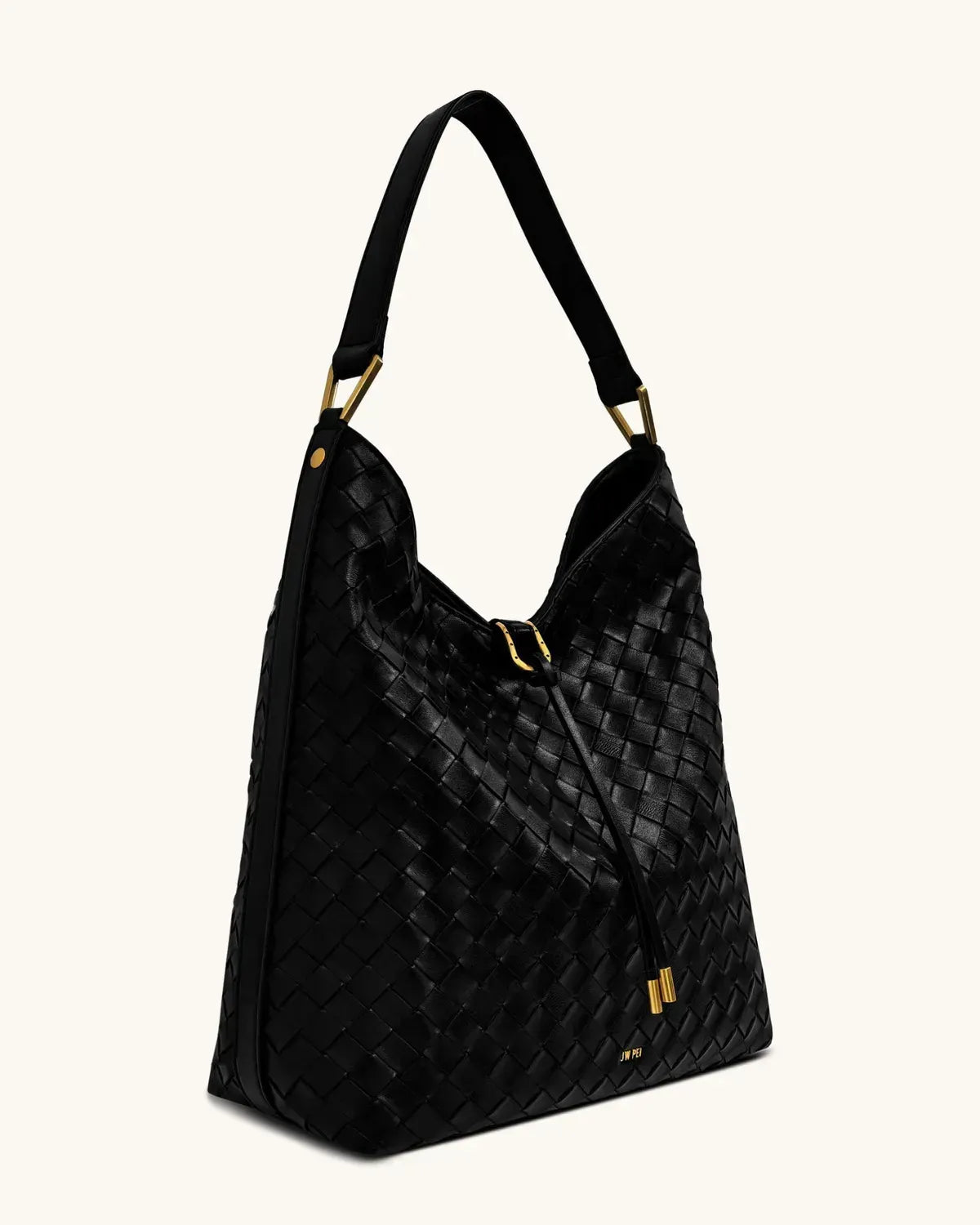 Жіноча сумка на плече JW PEI Aria Woven Texture Shoulder Bag, чорна — фото 2