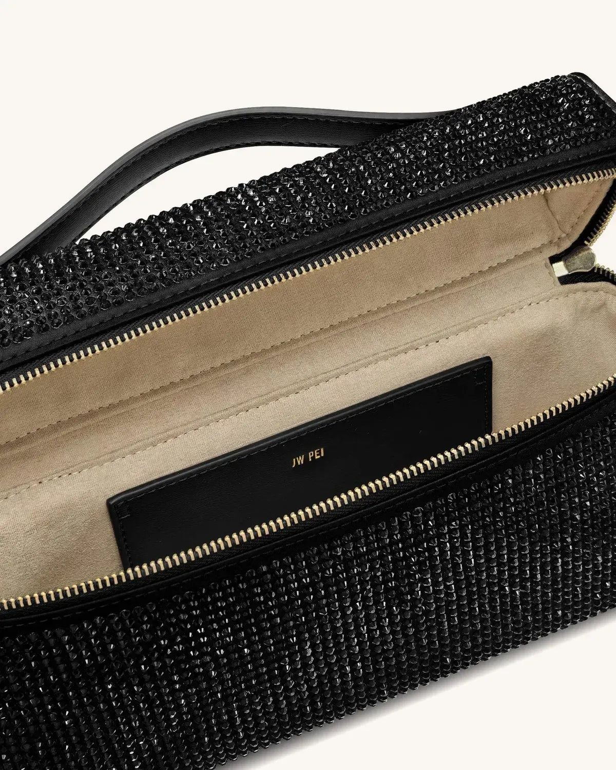 Жіноча сумка з верхньою ручкою JW PEI Thea Artificial Crystal Top Handle Bag, чорна — фото 8