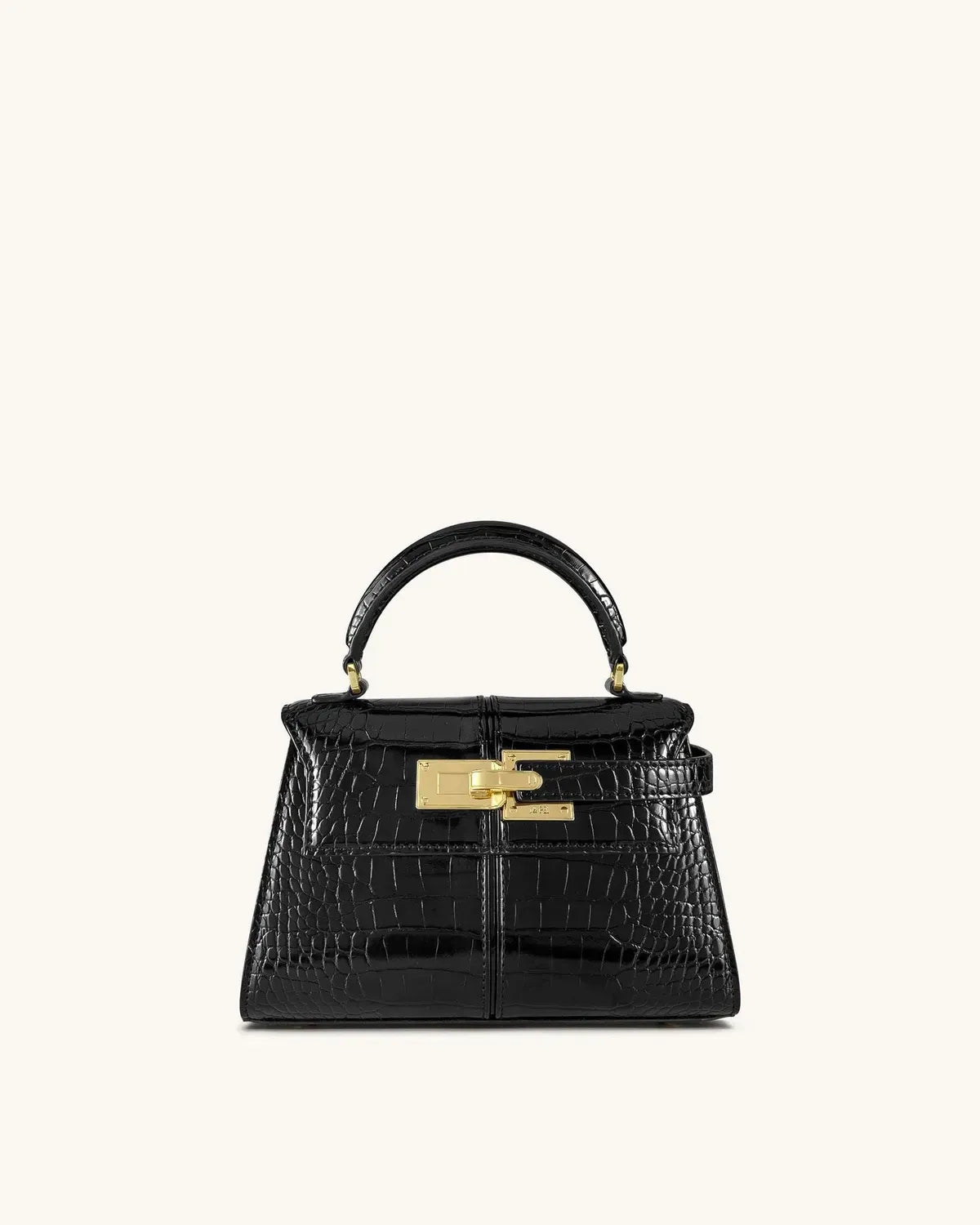 Жіноча сумка з верхньою ручкою JW PEI Elise Top Handle Bag, чорна croc — фото 2