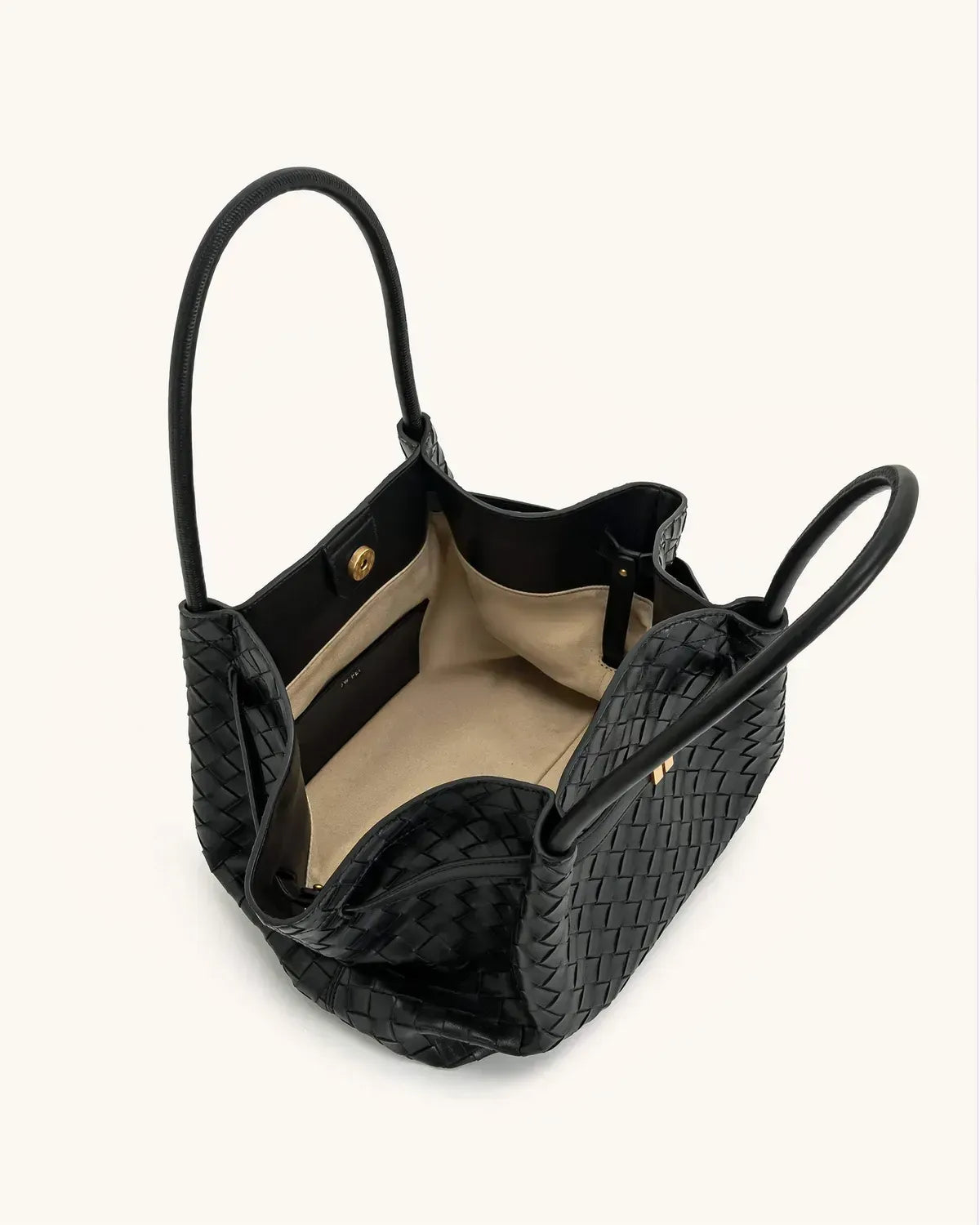 Жіноча сумка-тоут JW PEI Hana Large Weave Texture Tote Bag, чорна — фото 9