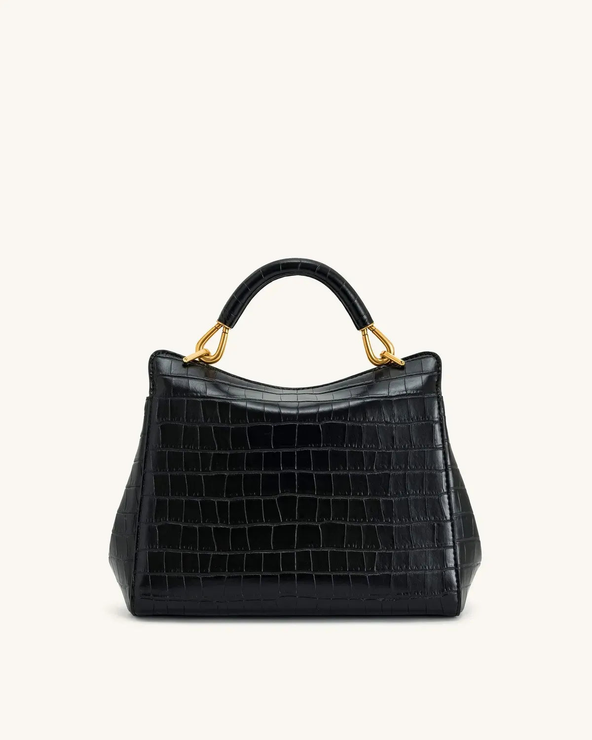 Жіноча сумка з верхньою ручкою JW PEI Lucia Classic Top Handbag, чорна croc — фото 3