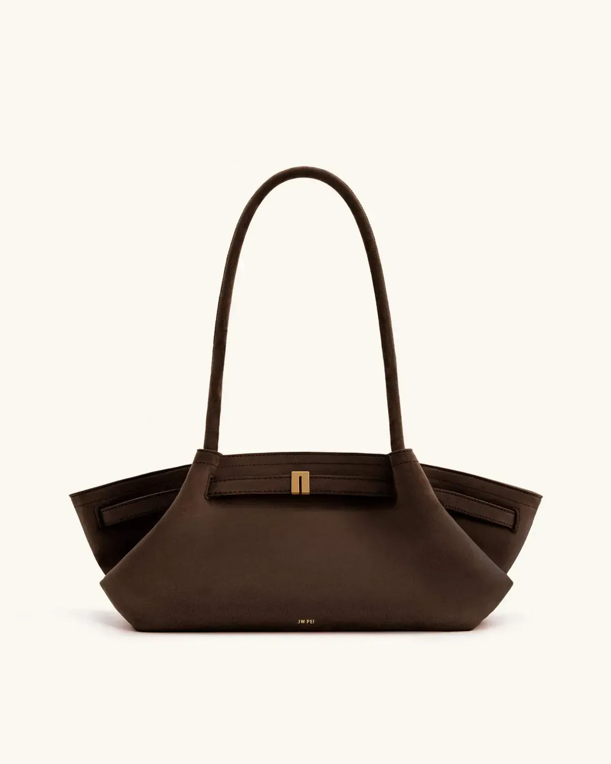 Жіноча сумка-тоут JW PEI Hana Wide Faux Suede Tote Bag, темно-коричнева