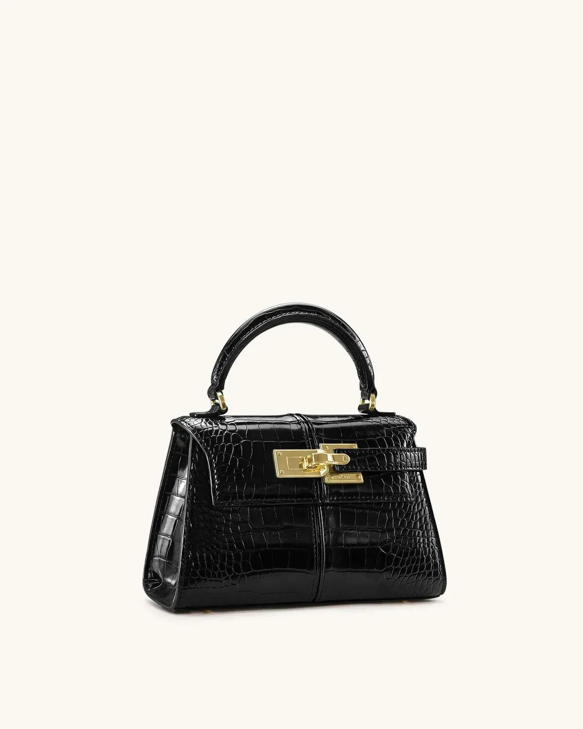 Жіноча сумка з верхньою ручкою JW PEI Elise Top Handle Bag, чорна croc — фото 3
