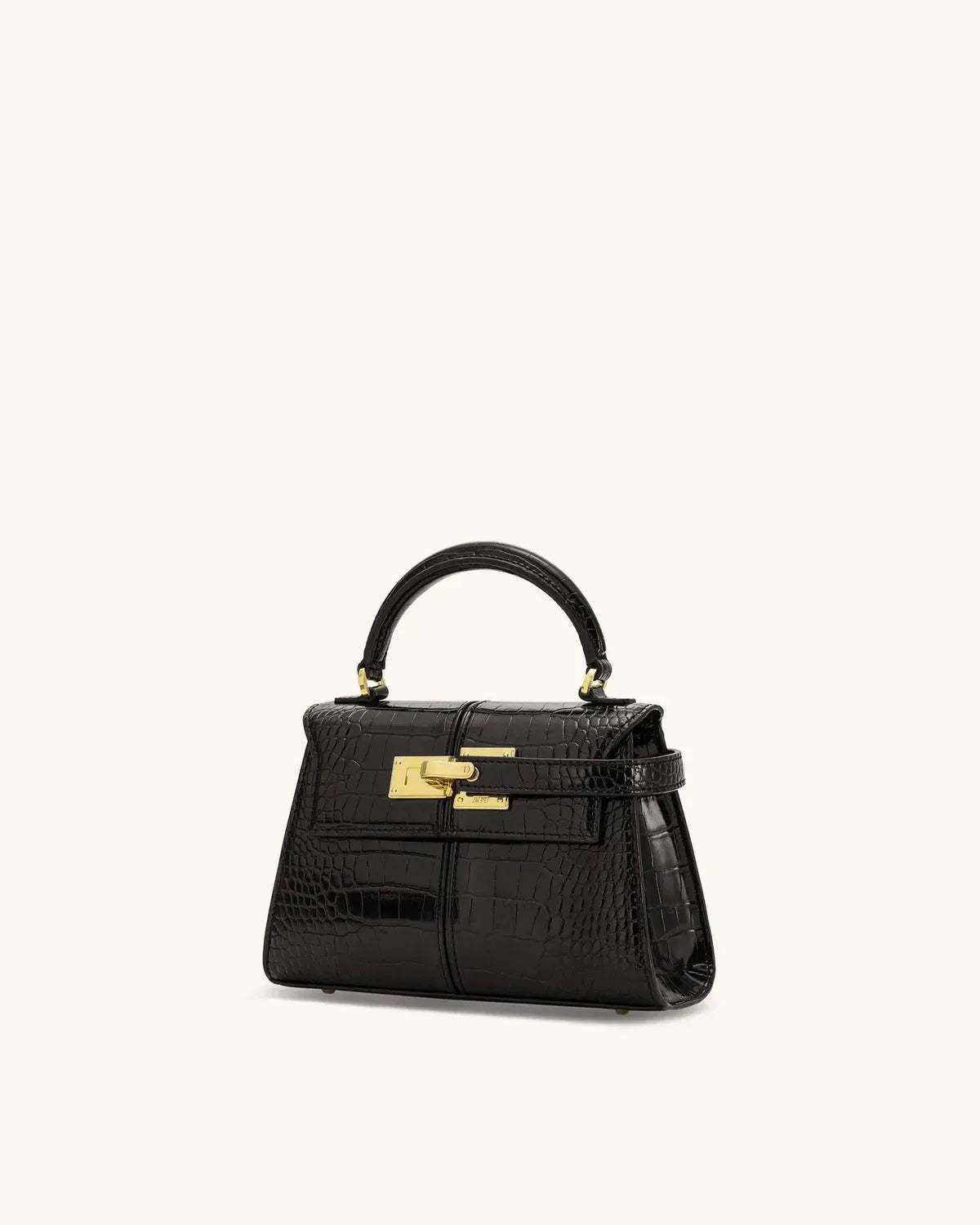 Жіноча сумка з верхньою ручкою JW PEI Elise Top Handle Bag, чорна croc — фото 5