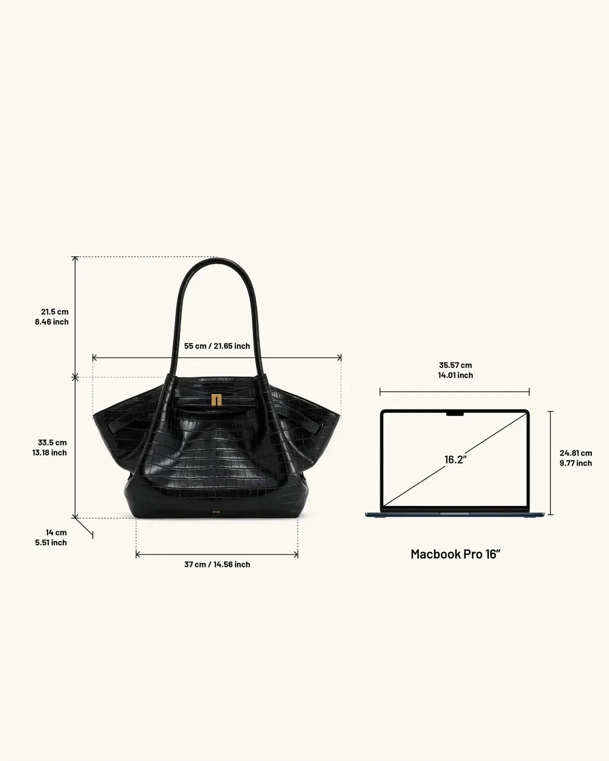 Жіноча сумка-тоут JW PEI Hana Large Tote Bag, чорна croc — фото 2