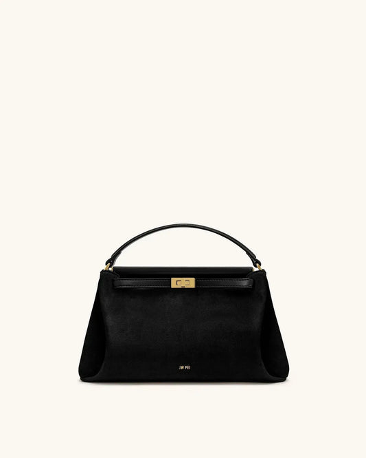 Жіноча сумка з верхньою ручкою JW PEI Carmen Faux Suede Top Handle Bag, чорна