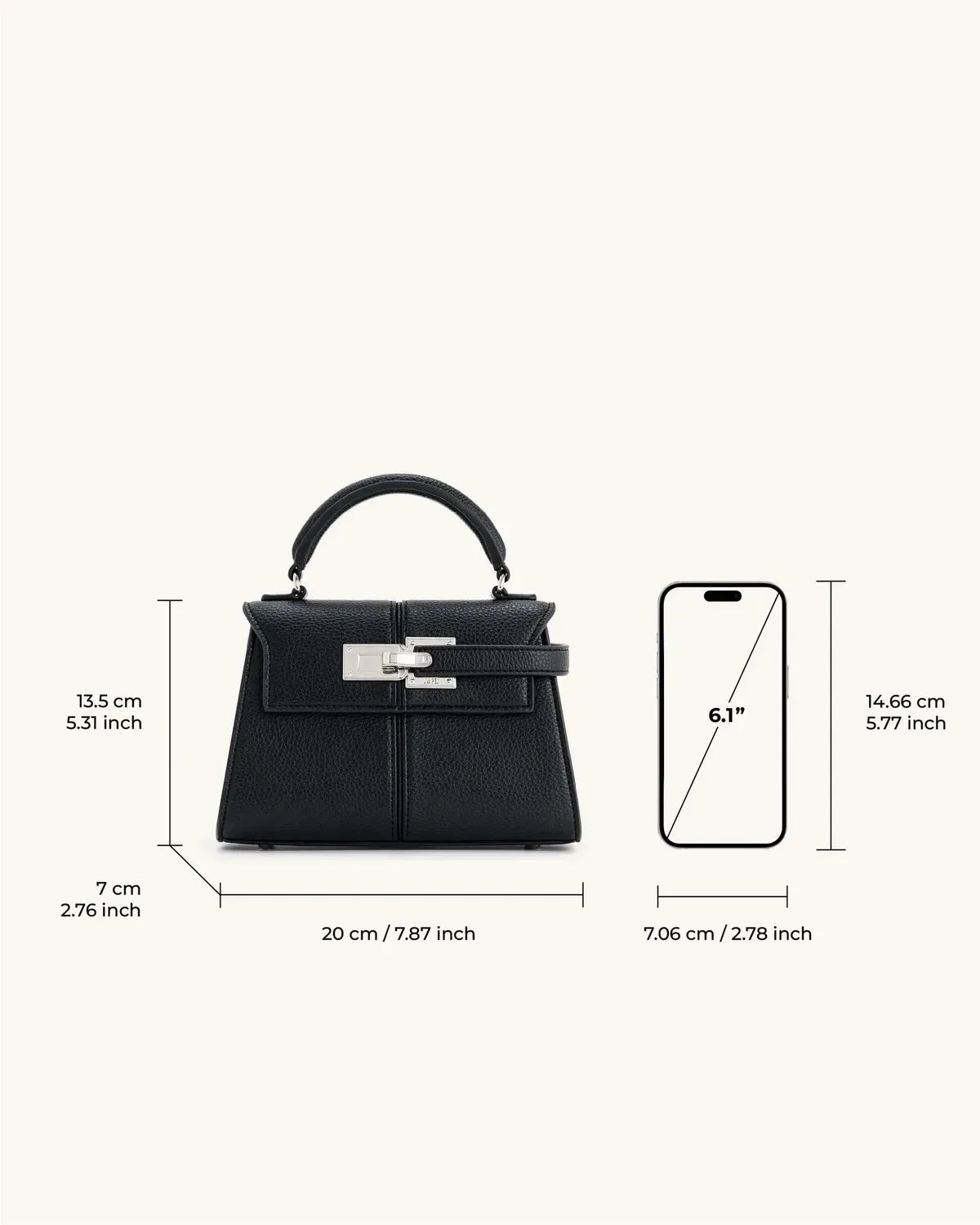 Жіноча сумка з верхньою ручкою JW PEI Elise Top Handle Bag, чорна — фото 13
