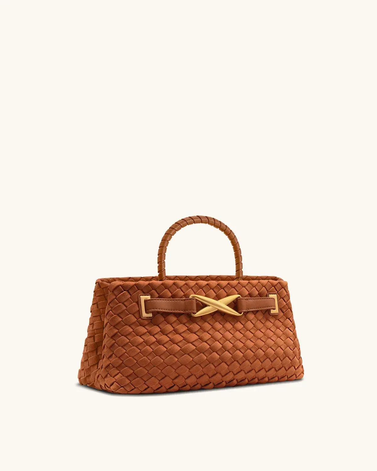 Жіноча сумка-тоут JW PEI Elora Faux Suede Woven Tote Bag, коричнева — фото 3