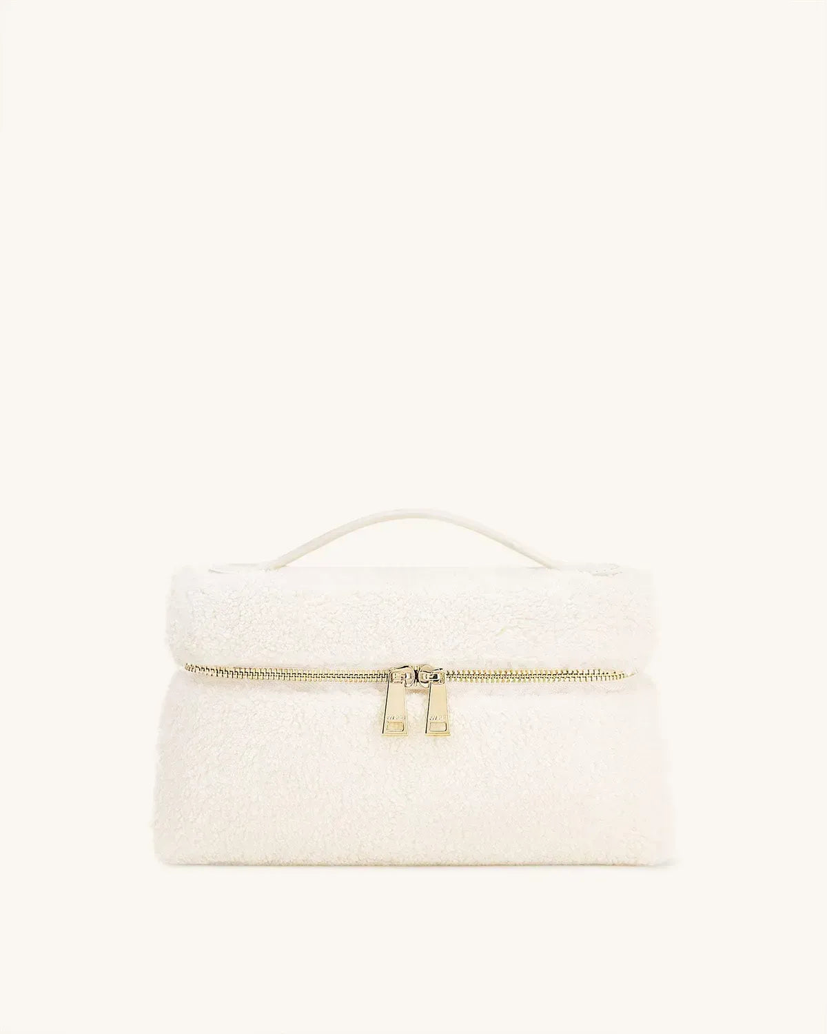 Жіноча сумка з верхньою ручкою JW PEI Thea Faux Fur Top Handle Bag, кремова — фото 6