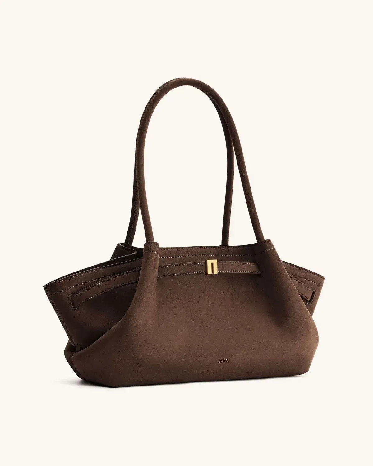 Жіноча сумка-тоут JW PEI Hana Wide Faux Suede Tote Bag, темно-коричнева — фото 9