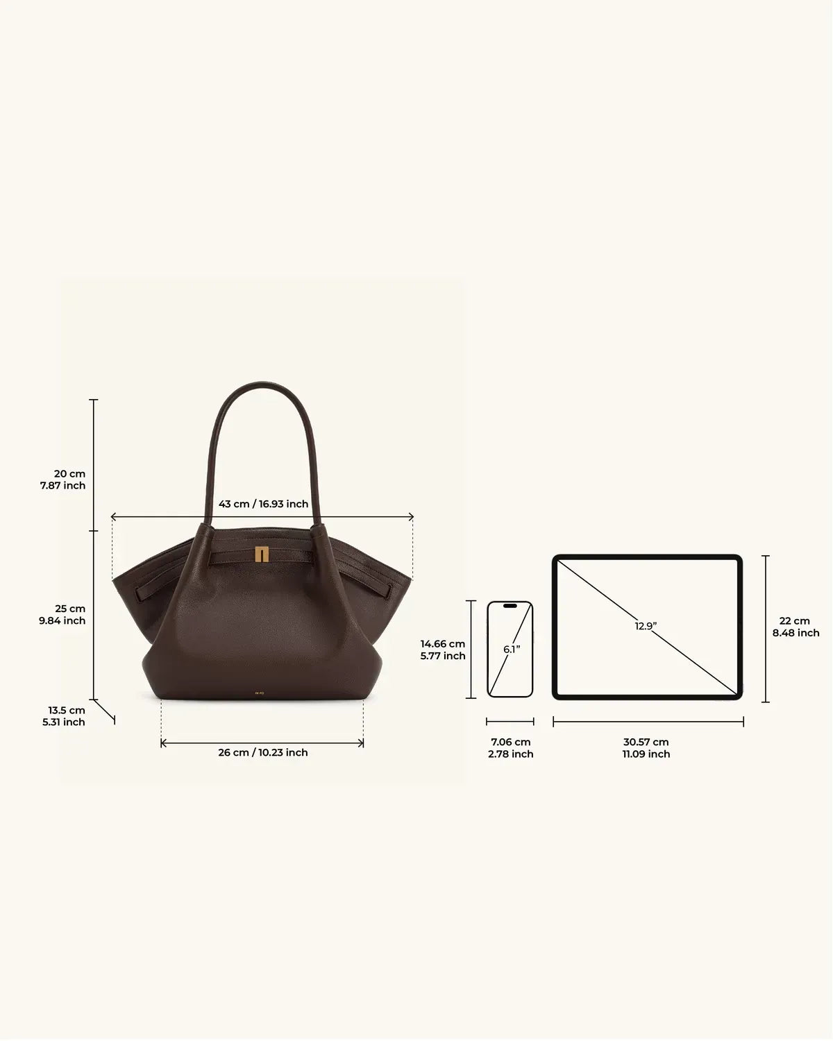 Жіноча сумка-тоут JW PEI Hana Medium Tote Bag, темно-коричнева — фото 6