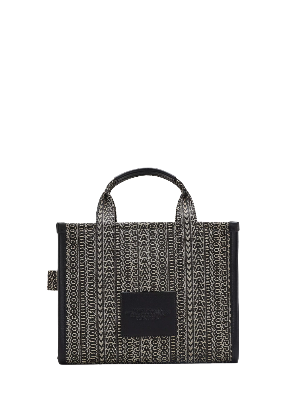 Marc Jacobs Monogram Jacquard Medium Tote Bag Black / Beige