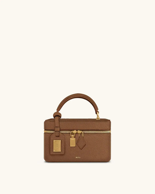Жіноча сумка з верхньою ручкою JW PEI Cleo Box Shape Top Handle Bag, коричнева