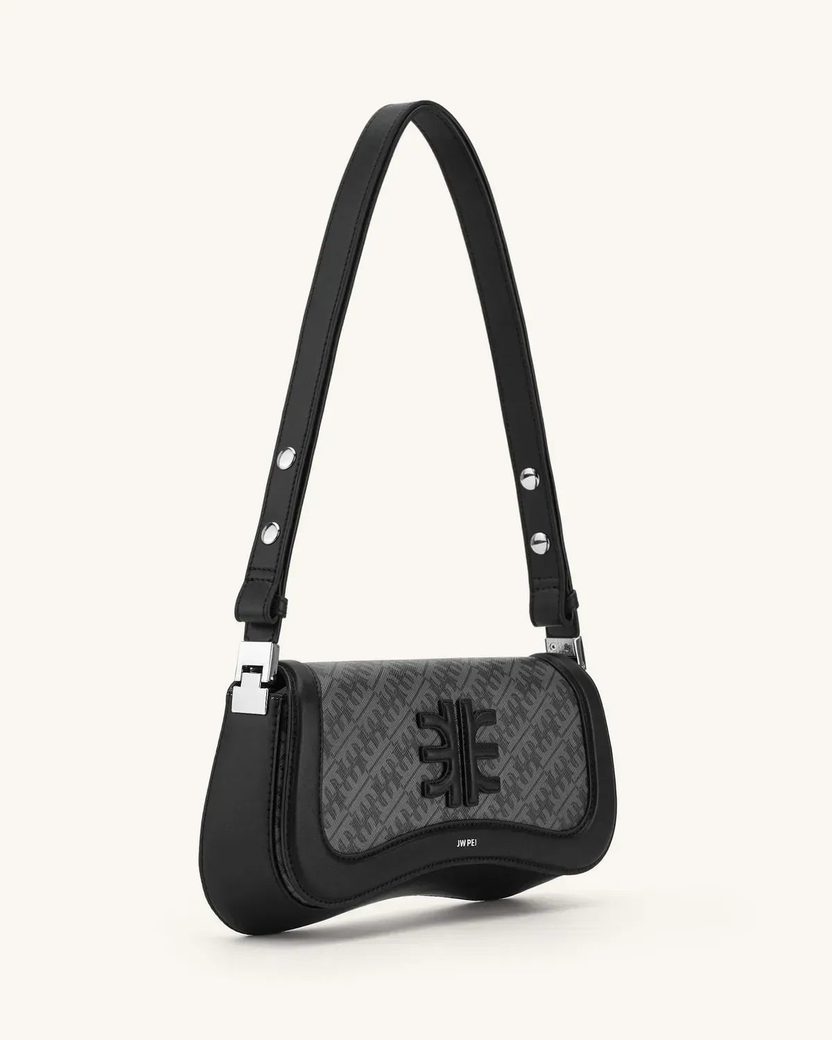 Жіноча сумка на плече JW PEI Fei Joy Shoulder Bag, графітово-чорна — фото 3
