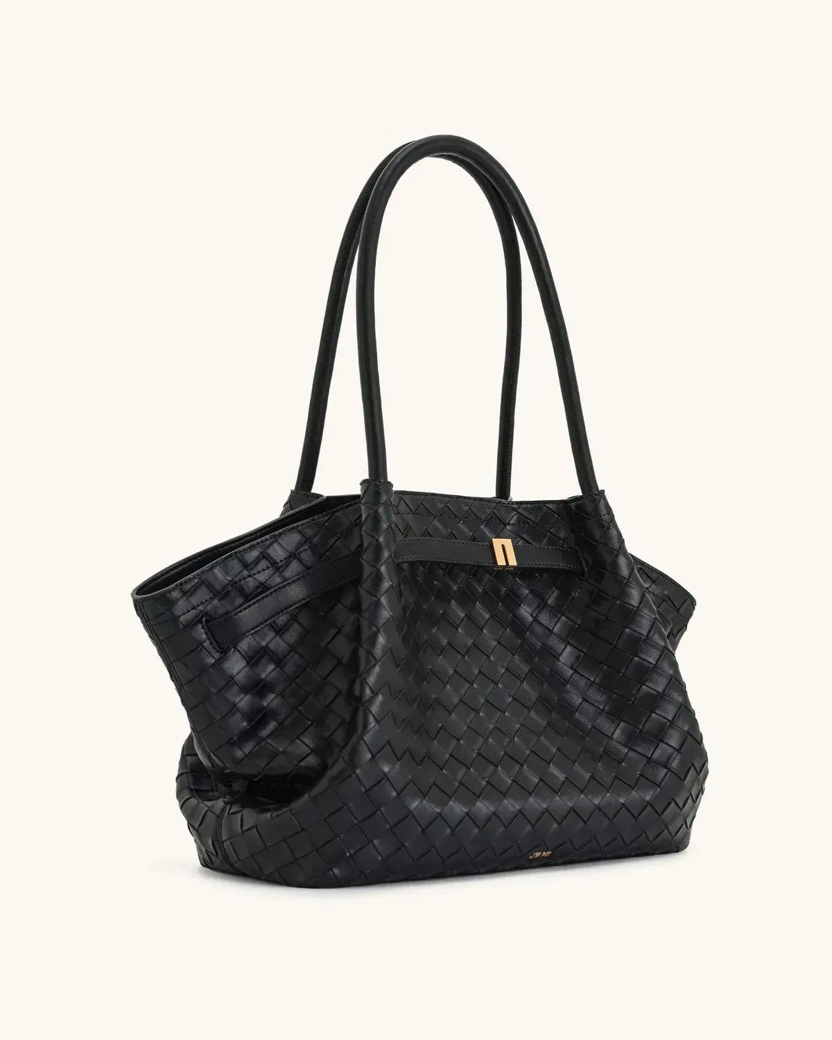 Жіноча сумка-тоут JW PEI Hana Large Weave Texture Tote Bag, чорна — фото 7
