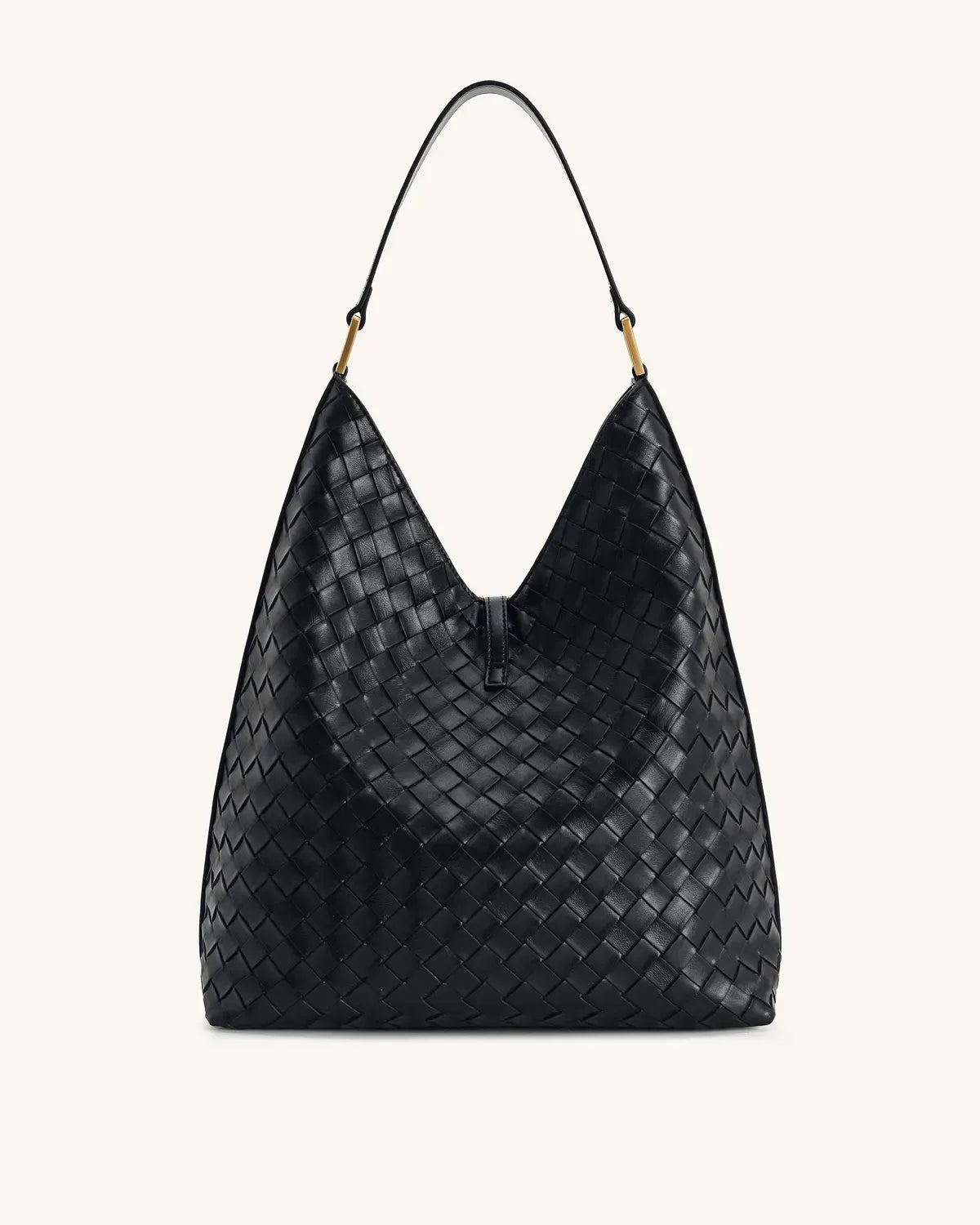 Жіноча сумка на плече JW PEI Aria Woven Texture Shoulder Bag, чорна — фото 7