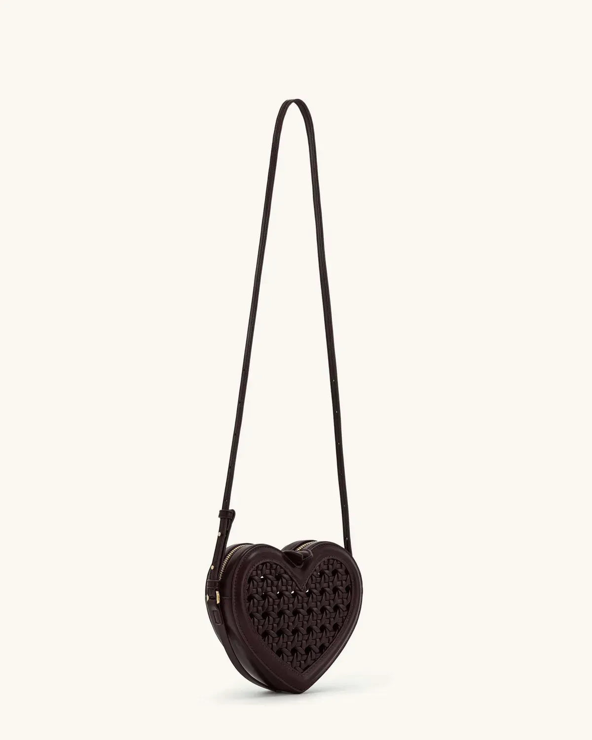 Жіноча сумка у формі серця JW PEI Arlene Openwork Woven Heart Shape Crossbody Bag, вінтажна червона — фото 3