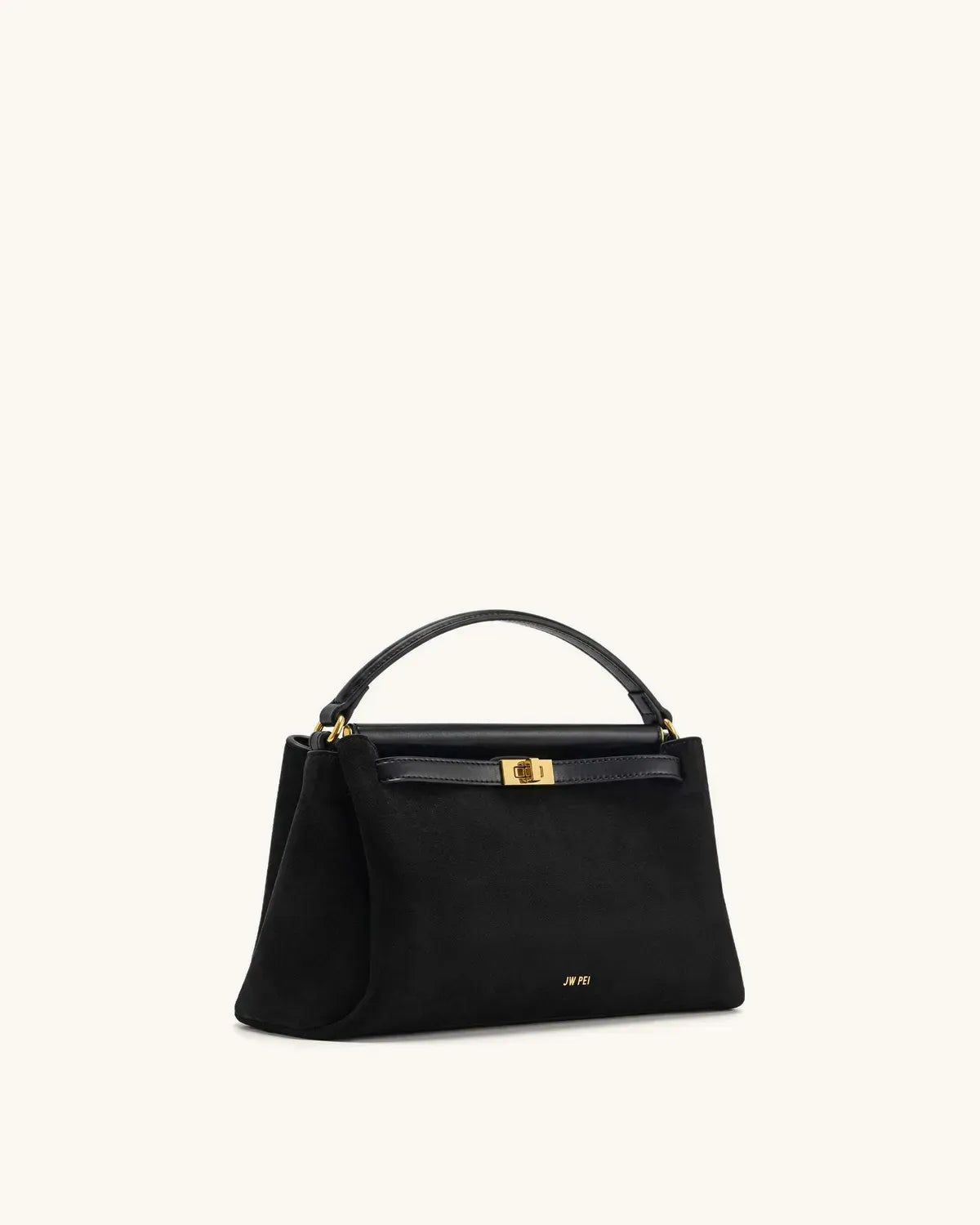 Жіноча сумка з верхньою ручкою JW PEI Carmen Faux Suede Top Handle Bag, чорна — фото 3