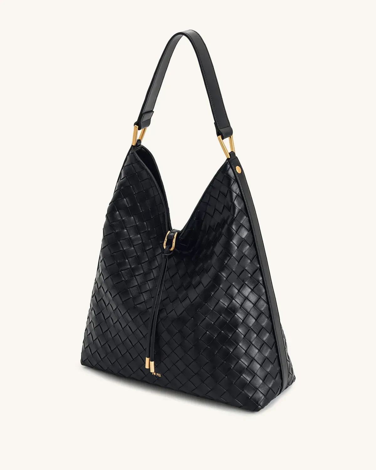 Жіноча сумка на плече JW PEI Aria Woven Texture Shoulder Bag, чорна — фото 6