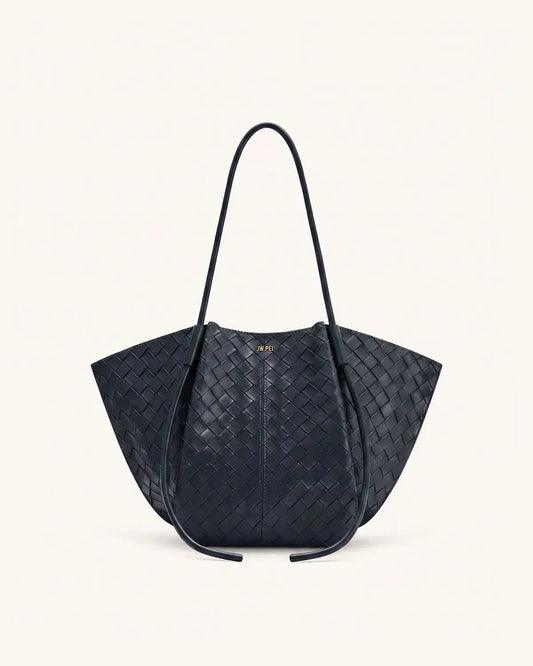 Жіноча сумка-тоут JW PEI Nala Woven Texture Wide Tote Bag, темно-синя