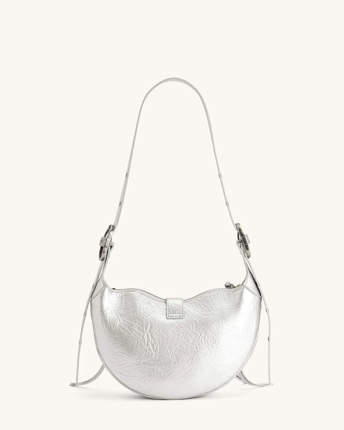 Жіноча сумка на плече JW PEI Tessa Metallic Pleating Shoulder Bag, срібляста — фото 2