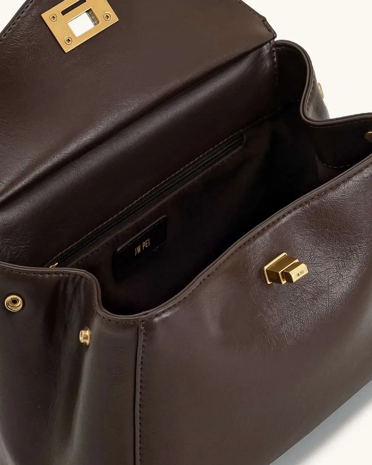 Жіноча сумка з верхньою ручкою JW PEI Lucia Classic Top Handbag, темно-коричнева — фото 10