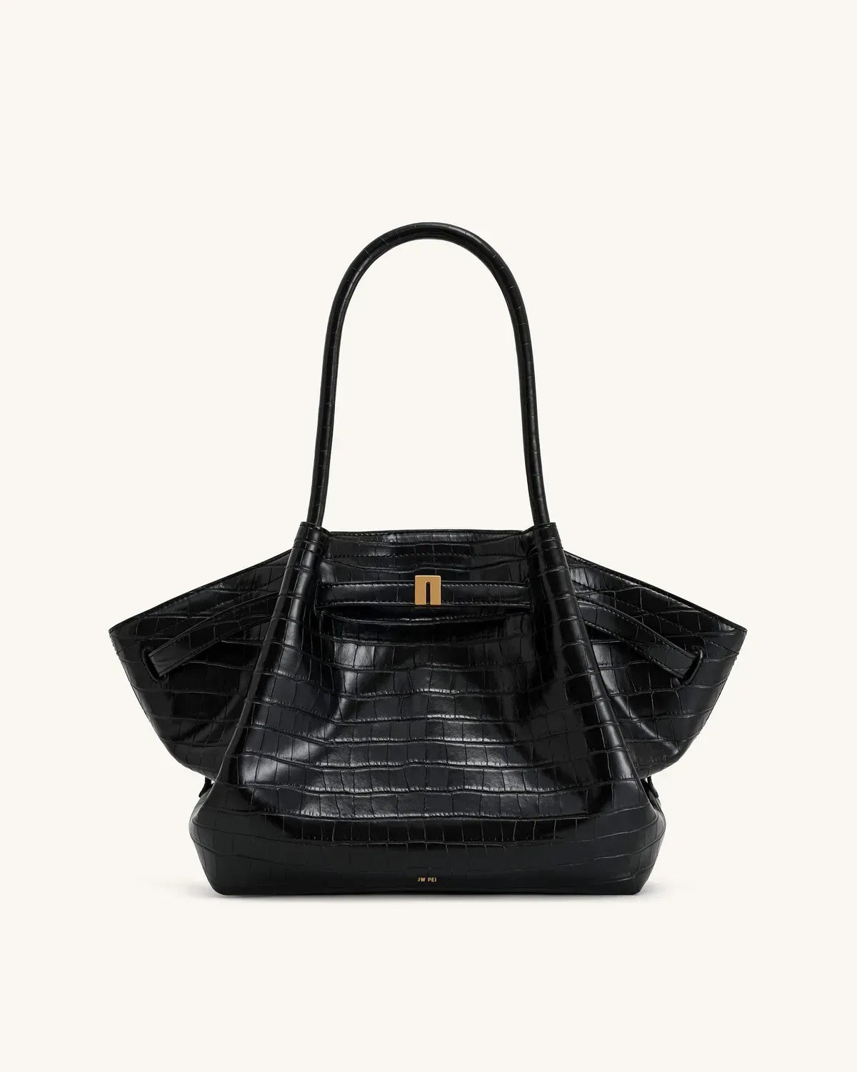 Жіноча сумка-тоут JW PEI Hana Medium Tote Bag, чорна croc