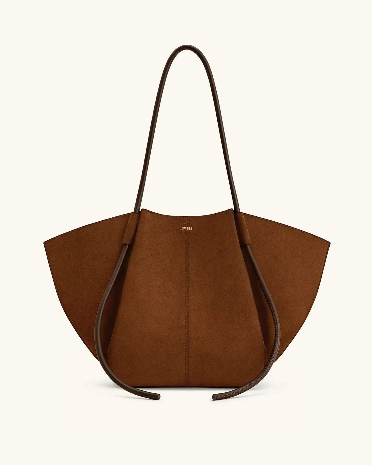Жіноча сумка-тоут JW PEI Nala Faux Suede Wide Tote Bag, коричнева — фото 2
