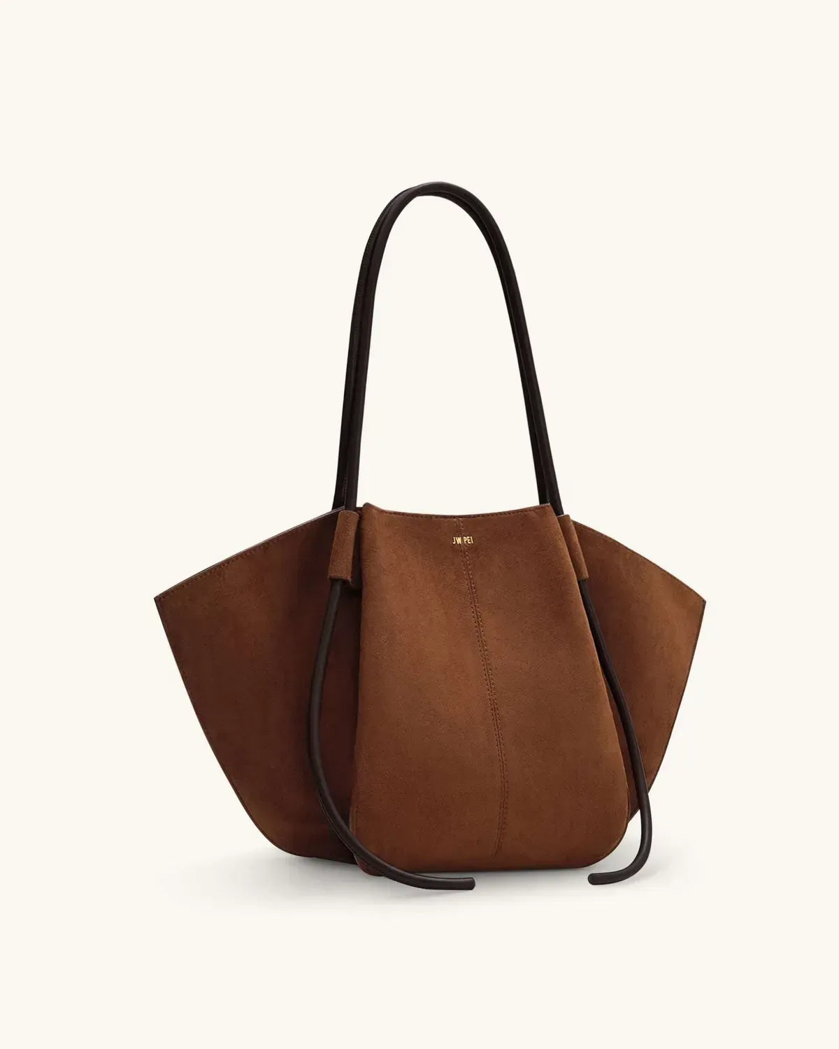 Жіноча сумка-тоут JW PEI Nala Faux Suede Wide Tote Bag, коричнева — фото 11