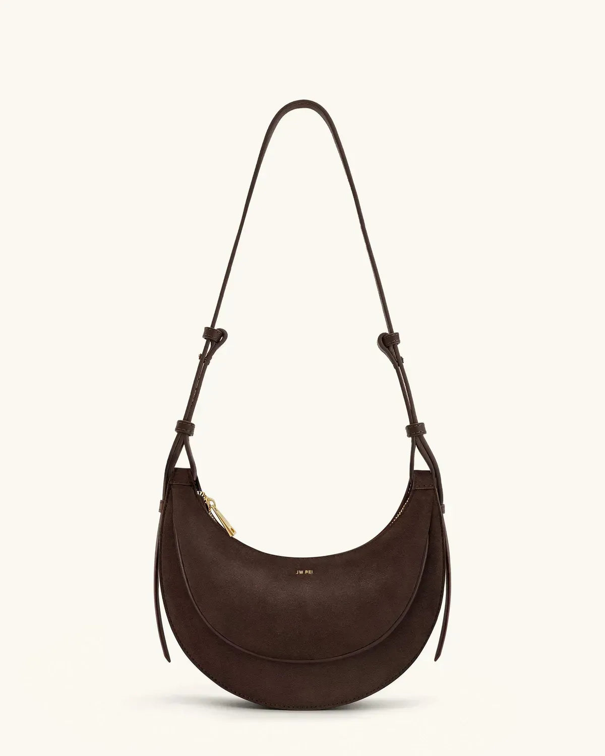 Жіноча сумка кросбоді JW PEI Sharon Faux Suede Crossbody Bag, кавова — фото 3
