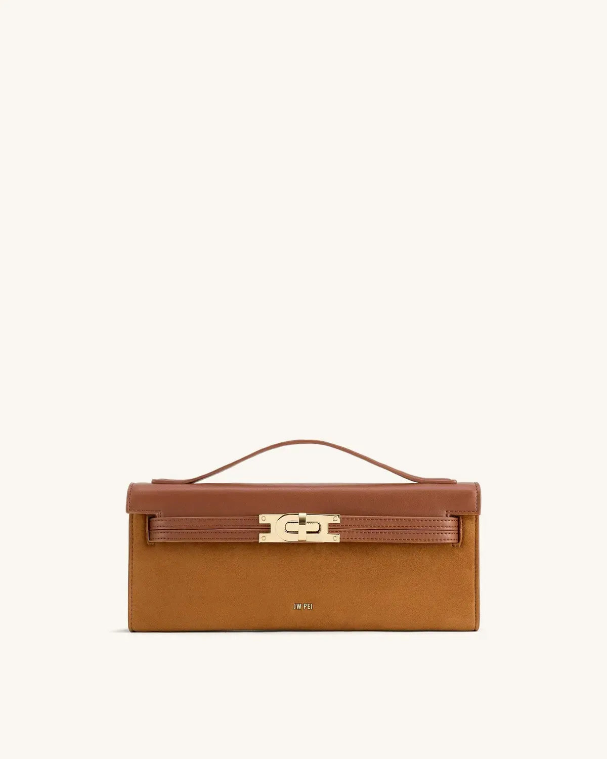Жіноча сумка з верхньою ручкою JW PEI Bria Faux Suede Structured Top Handle Bag, коричнева — фото 6