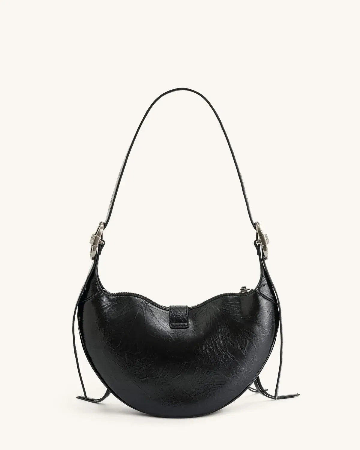 Жіноча сумка на плече JW PEI Tessa Crushed Shoulder Bag, чорна — фото 3