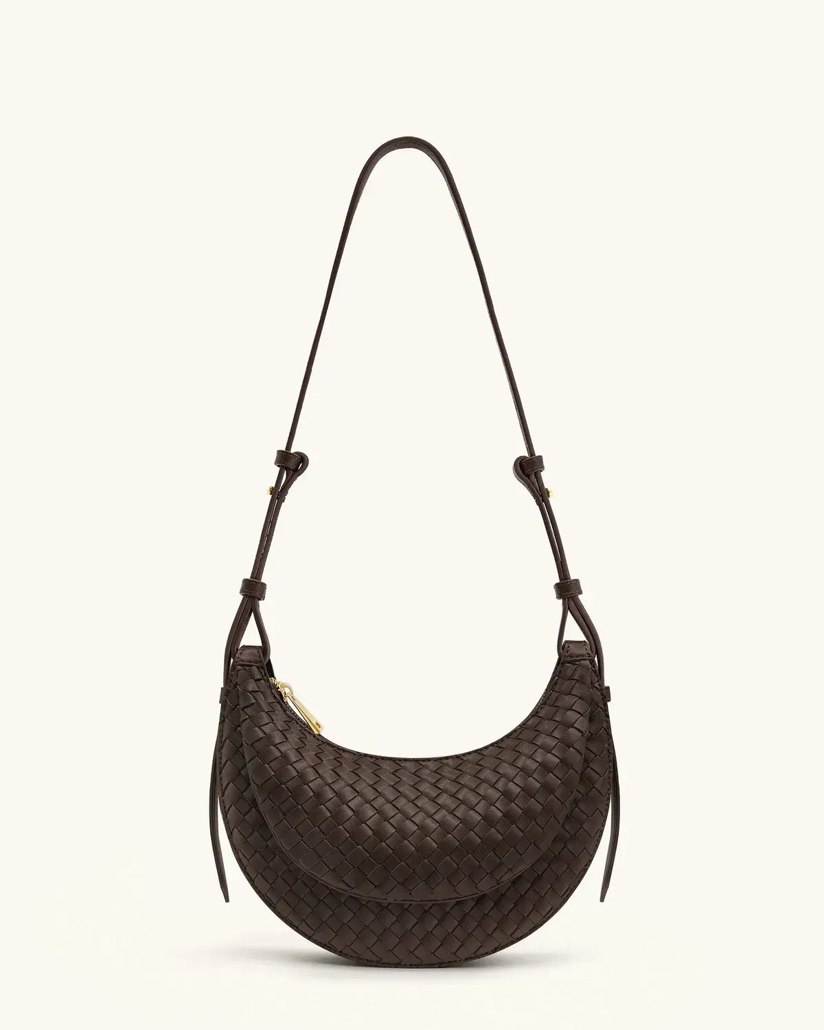 Жіноча сумка кросбоді JW PEI Sharon Woven Crossbody Bag, кавова — фото 3