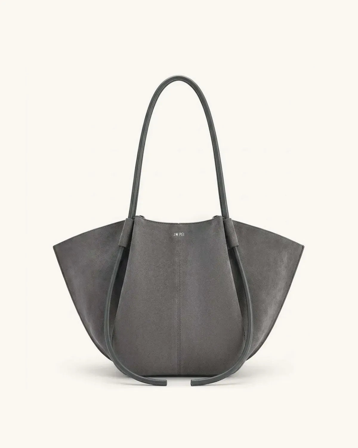 Жіноча сумка-тоут JW PEI Nala Faux Suede Wide Tote Bag, темно-сіра — фото 2