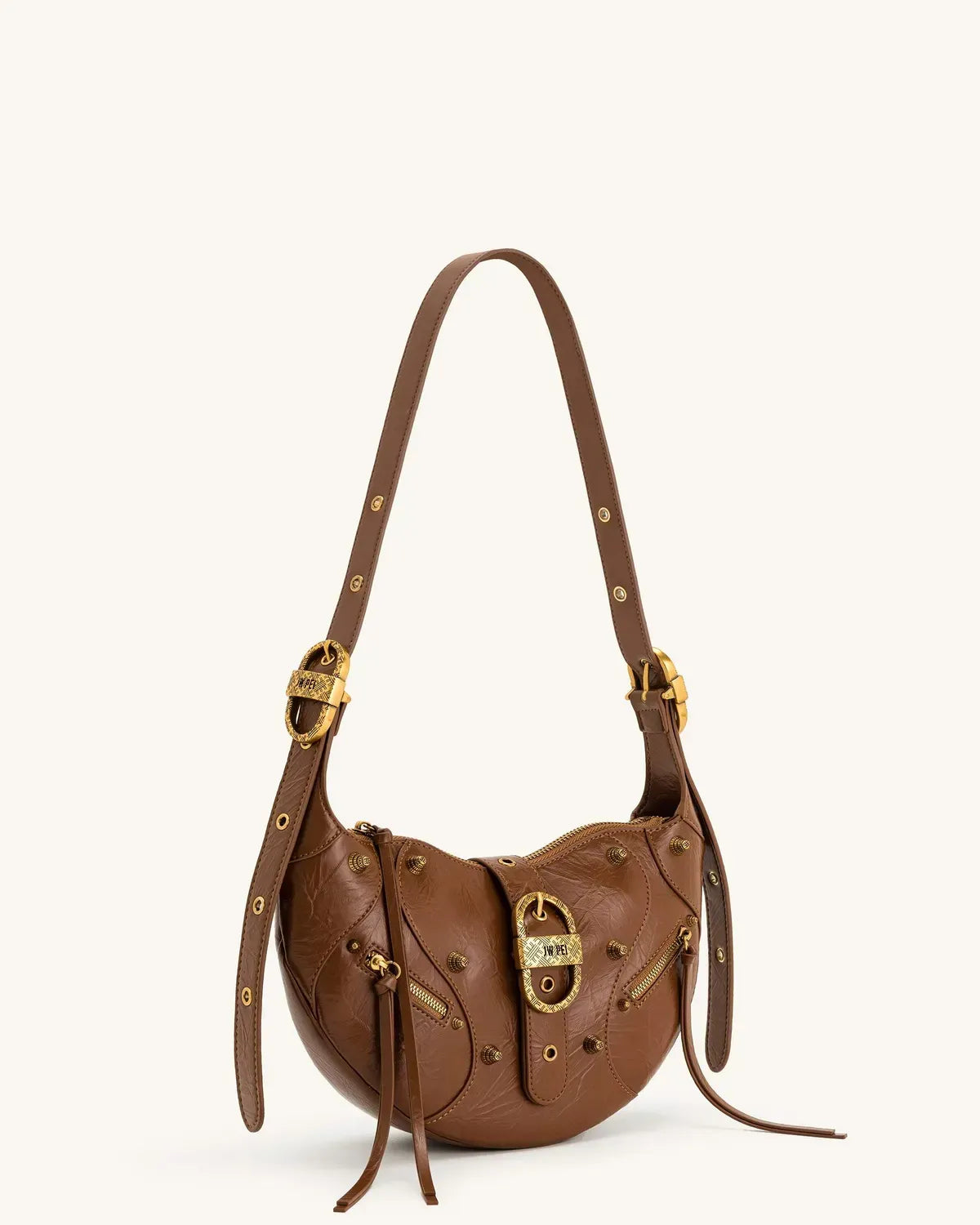 Жіноча сумка на плече JW PEI Tessa Crushed Shoulder Bag, коричнева — фото 2