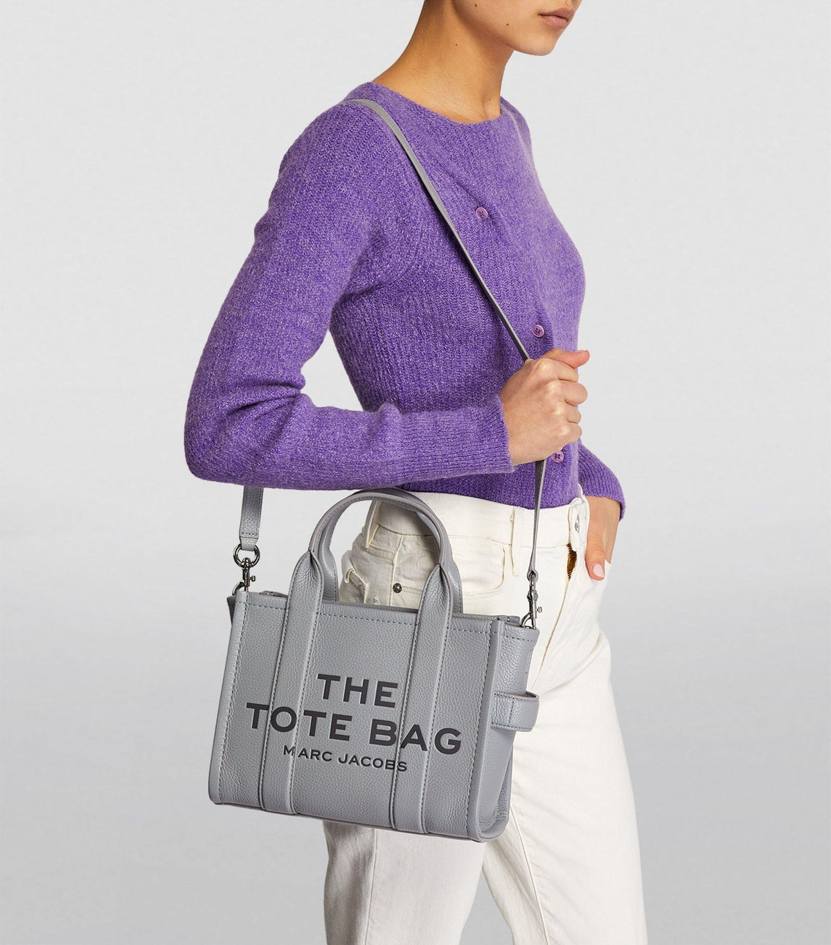 Marc Jacobs The Leather Small Tote Bag Wolf Grey