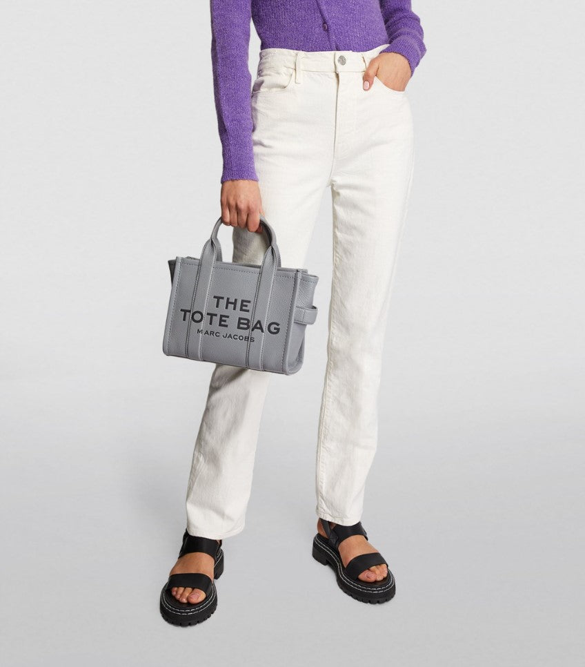 Marc Jacobs The Leather Small Tote Bag Wolf Grey