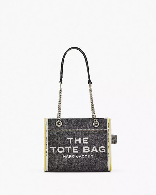 Marc Jacobs The Denim Black Wash Chain Small Tote Bag