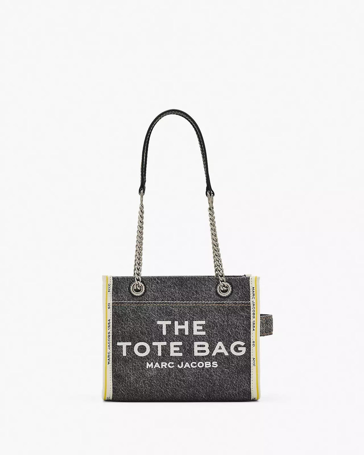 Marc Jacobs The Denim Black Wash Chain Small Tote Bag