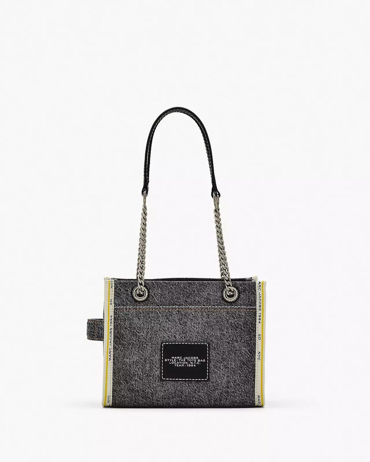 Marc Jacobs The Denim Black Wash Chain Small Tote Bag