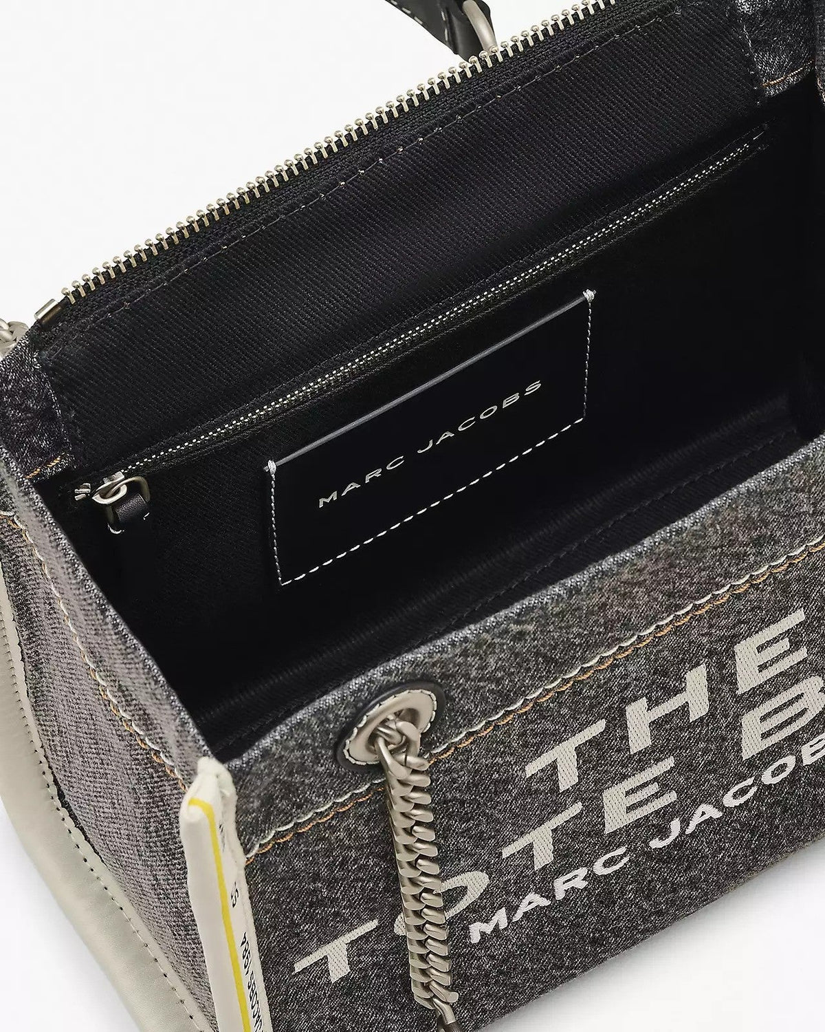 Marc Jacobs The Denim Black Wash Chain Small Tote Bag