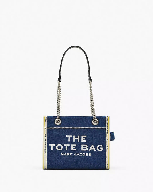 Marc Jacobs The Denim Dark Wash Chain Small Tote Bag